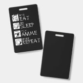 Eat Sleep Anime Repeat Gift Idea Cosplayer Ausweis (Vorder- & Rückseite)
