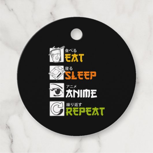 Eat Sleep Anime Repeat Gift Idea Cosplayer Geschenkanhänger (Vorderseite)