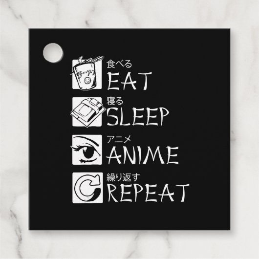 Eat Sleep Anime Repeat Gift Idea Cosplayer Geschenkanhänger (Vorderseite)