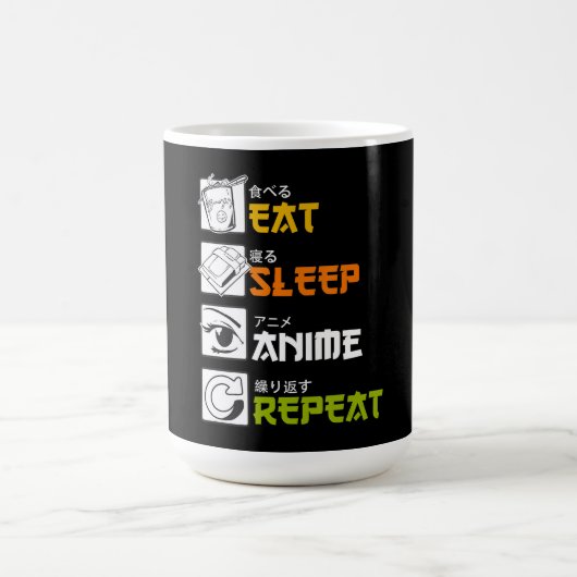 Eat Sleep Anime Repeat Gift Idea Cosplayer Kaffeetasse (Mittel)