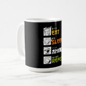 Eat Sleep Anime Repeat Gift Idea Cosplayer Kaffeetasse (Vorderseite Links)