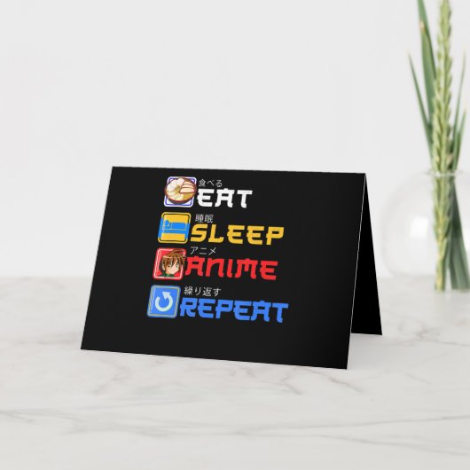 Eat Sleep Anime Repeat Gift Idea Cosplayer Karte (Vorderseite)