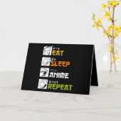 Eat Sleep Anime Repeat Gift Idea Cosplayer Karte (Gelbe Blume)