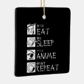Eat Sleep Anime Repeat Gift Idea Cosplayer Keramikornament (Rechts)