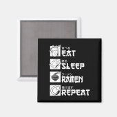 Eat Sleep Anime Repeat Gift Idea Cosplayer Magnet (Vorderseite/Rückseite)