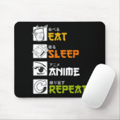 Eat Sleep Anime Repeat Gift Idea Cosplayer Mousepad (Mit Mouse)