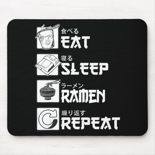 Eat Sleep Anime Repeat Gift Idea Cosplayer Mousepad (Vorne)