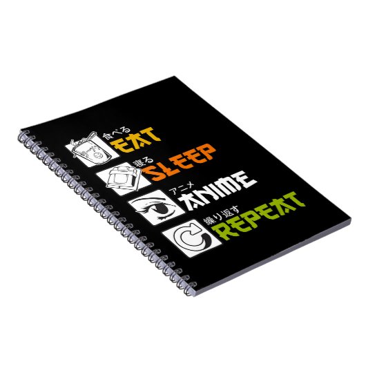 Eat Sleep Anime Repeat Gift Idea Cosplayer Notizblock (Rechte Seite)
