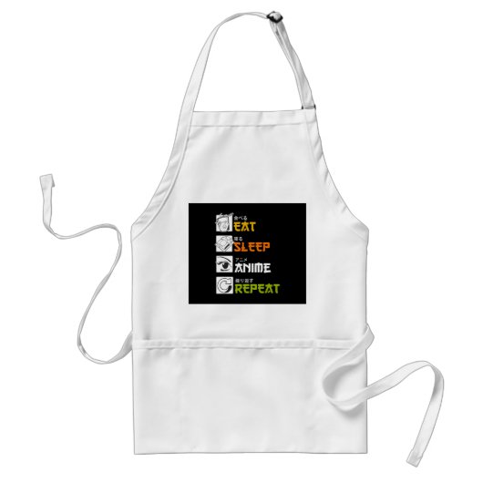 Eat Sleep Anime Repeat Gift Idea Cosplayer Schürze (Vorne)