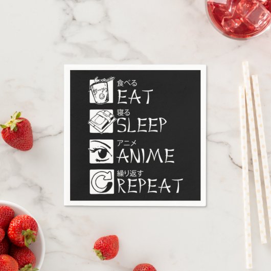 Eat Sleep Anime Repeat Gift Idea Cosplayer Serviette (Beispiel)