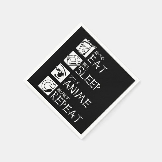 Eat Sleep Anime Repeat Gift Idea Cosplayer Serviette (Ecke)