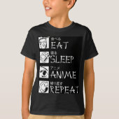 Eat Sleep Anime Repeat Gift Idea Cosplayer T-Shirt (Vorderseite)