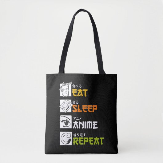 Eat Sleep Anime Repeat Gift Idea Cosplayer Tasche (Vorderseite)