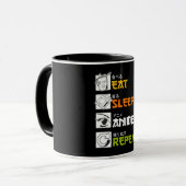Eat Sleep Anime Repeat Gift Idea Cosplayer Tasse (Vorderseite Links)