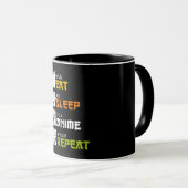 Eat Sleep Anime Repeat Gift Idea Cosplayer Tasse (VorderseiteRechts)