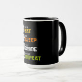Eat Sleep Anime Repeat Gift Idea Cosplayer Tasse (VorderseiteRechts)
