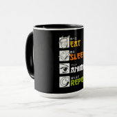 Eat Sleep Anime Repeat Gift Idea Cosplayer Tasse (Vorderseite Links)