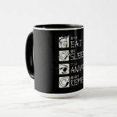 Eat Sleep Anime Repeat Gift Idea Cosplayer Tasse (Vorderseite Links)