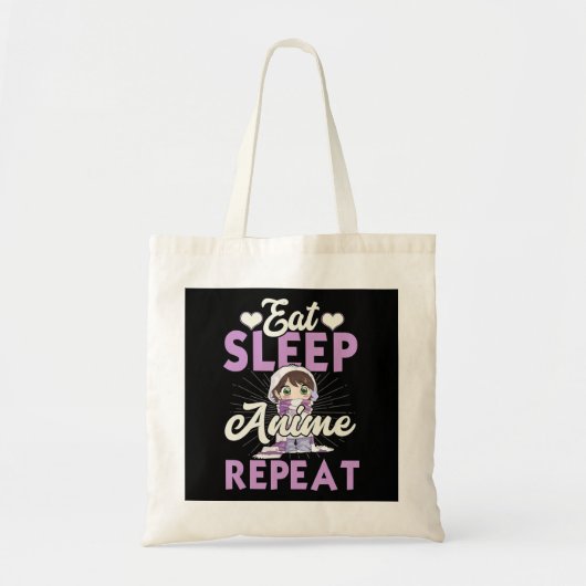 Eat Sleep Anime Repeat Gift Idea Cosplayer Tragetasche (Vorne)