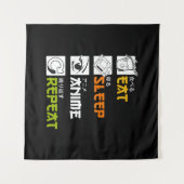 Eat Sleep Anime Repeat Gift Idea Cosplayer Wandteppich (Vorderseite (Horizontal))