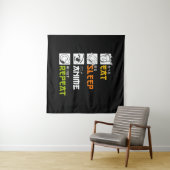 Eat Sleep Anime Repeat Gift Idea Cosplayer Wandteppich (Beispiel (Horizontal))