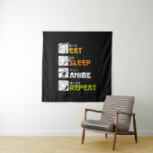 Eat Sleep Anime Repeat Gift Idea Cosplayer Wandteppich (Beispiel)