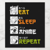 Eat Sleep Anime Repeat Gift Idea Cosplayer Weinetikett (Einzelnes Label)