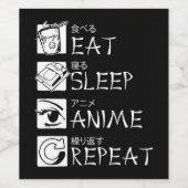 Eat Sleep Anime Repeat Gift Idea Cosplayer Weinetikett (Einzelnes Label)