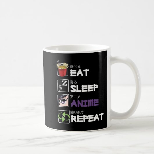 Eat Sleep Anime Repeat Kawaii Otaku Manga Japan Fa Kaffeetasse (Rechts)