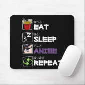 Eat Sleep Anime Repeat Kawaii Otaku Manga Japan Fa Mousepad (Mit Mouse)