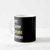 Eat Sleep Anime Repeat Manga Japan Saying Cosplay Kaffeetasse (Vorderseite Links)