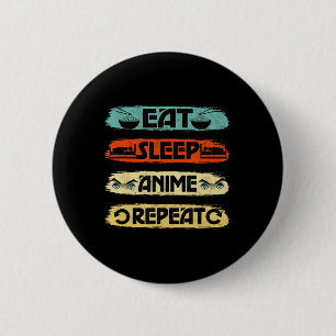 Eat Sleep Anime Repeat Ramen Kawaii Japanisch Mang Button