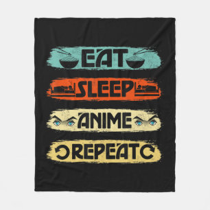 Eat Sleep Anime Repeat Ramen Kawaii Japanisch Mang Fleecedecke