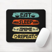 Eat Sleep Anime Repeat Ramen Kawaii Japanisch Mang Mousepad (Mit Mouse)