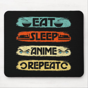 Eat Sleep Anime Repeat Ramen Kawaii Japanisch Mang Mousepad