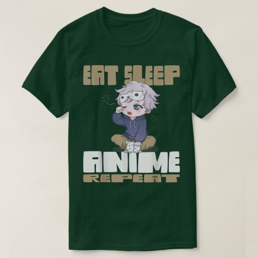 Eat Sleep Anime Repeat  T-Shirt (Design vorne)