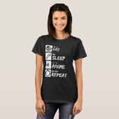 EAT SLEEP ANIME REPEAT T-Shirt (Vorne ganz)