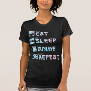Eat Sleep Anime Repeat – Watercolor style Anime M T-Shirt
