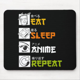 Eat Sleep Anime Wiederholen Geschenkidee Cosplayer Mousepad