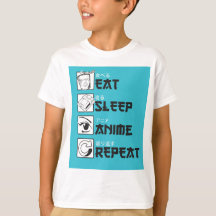 Eat Sleep ANIME Wiederholung Funny Teen Japanische