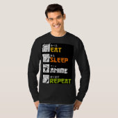 Eat Sleep Anime Wiederholung Geschenk Cosplayer T-Shirt (Vorne ganz)