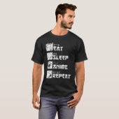 Eat Sleep Anime Wiederholung Japanisch Schreiben A T-Shirt (Vorne ganz)
