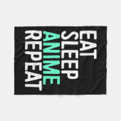 Eat Sleep Anime Wiederholung japanische Animation  Fleecedecke (Vorderseite (Horizontal))