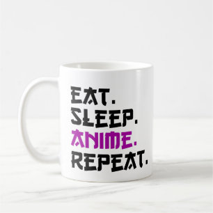 Eat Sleep Anime Wiederholung Kaffeetasse