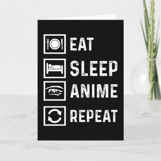 Eat Sleep Anime Wiederholung Manga Japanisch lusti Karte (Vorderseite)