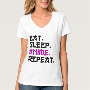 Eat Sleep Anime Wiederholung T-Shirt