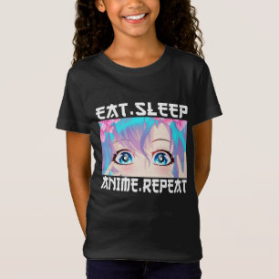 Eat Sleep Anime Wiederholung T-Shirt