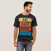 Eat Sleep Anime Wiederholung T-Shirt (Vorne ganz)