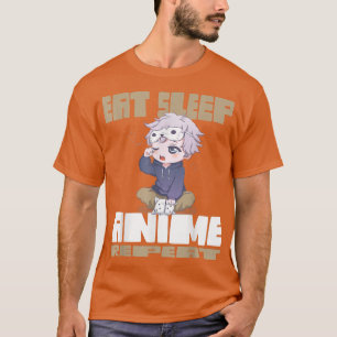 Eat Sleep Anime Wiederholung T-Shirt