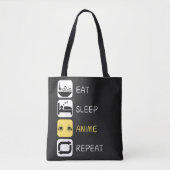 Eat Sleep Anime Wiederholung Tasche (Vorderseite)